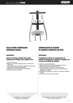 OEM TOOLS OEMTOOLS Valve Spring Compressor Manuel du propriétaire