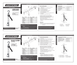 CERTIFIED Lever Hoist Manuel du propriétaire