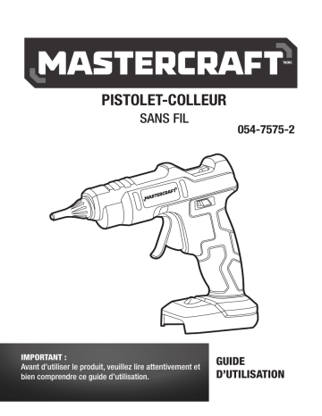 MasterCraft 20V Glue Gun Manuel du propriétaire | Fixfr