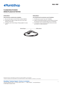 Plumbshop Stainless Steel Flange Manuel du propriétaire
