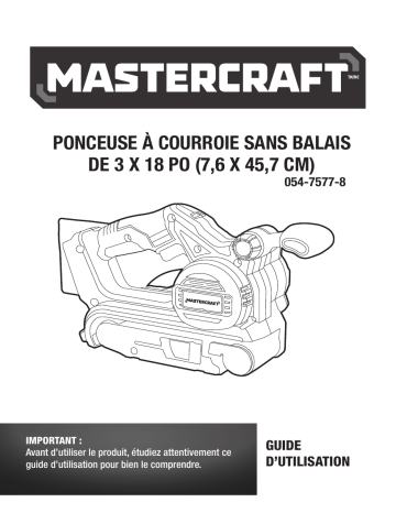 MasterCraft 20V Belt Sander Manuel du propriétaire | Fixfr