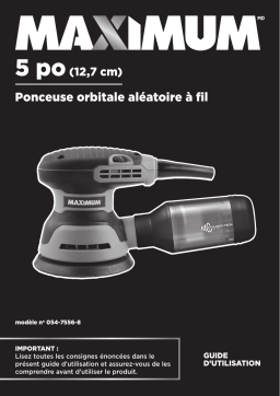 Maximum 3A Corded Variable Speed Random Orbital Sander Manuel du propriétaire