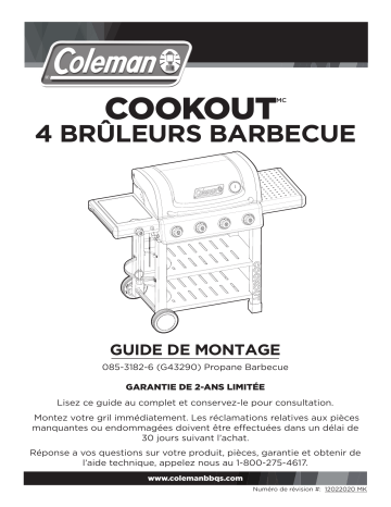 Coleman Cookout 4-Burner Propane Gas BBQ Manuel du propriétaire | Fixfr