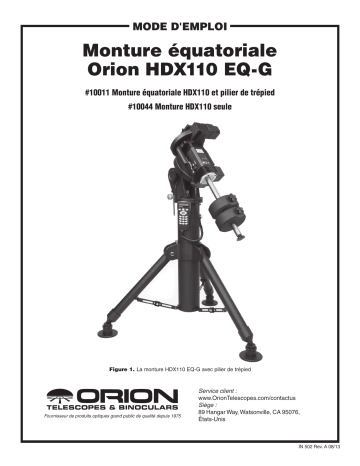 Orion 10044 HDX110 EQ-G GoTo Equatorial Mount Manuel utilisateur | Fixfr