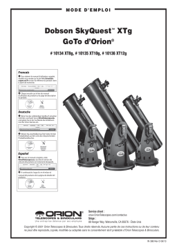 Orion 10135 SkyQuest XT10g Computerized GoTo Dobsonian Telescope Manuel utilisateur