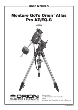 Orion 10010 Atlas Pro AZ/EQ-G Computerized GoTo Telescope Mount Manuel utilisateur