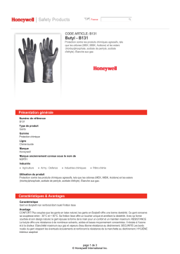 Honeywell B131R/8 Size 8 Butyl Chemical Resistant Glove spécification