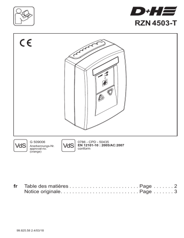 D+H RZN 4503-T SHEV button control panel 3A Mode d'emploi | Fixfr