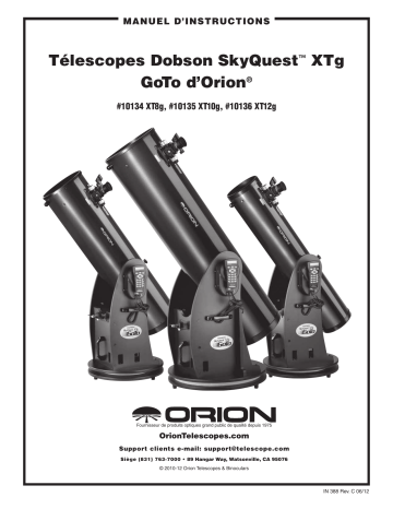Orion 10136 SkyQuest XT12g GoTo Dobsonian Telescope Manuel utilisateur | Fixfr