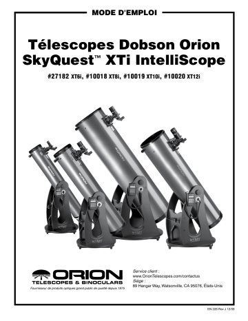 Orion 10018 SkyQuest XT8i IntelliScope Dobsonian Telescope Manuel utilisateur | Fixfr