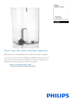 Philips HD5082/01 Réservoir d'eau Manuel utilisateur