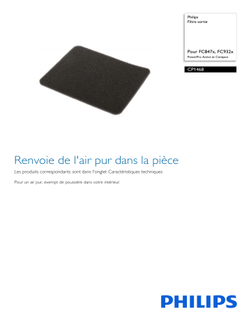 Philips CP1468/01 Filtre sortie Manuel utilisateur | Fixfr