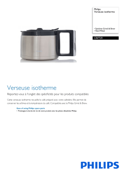 Philips CRP729/01 Verseuse isotherme Manuel utilisateur