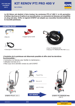 GYS PTI-PRO 400V CABLE BUNDLE UPGRADE Fiche technique