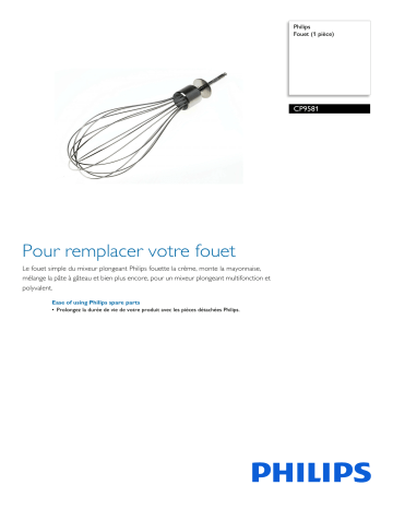 Philips CP9581/01 Fouet (1 pièce) Manuel utilisateur | Fixfr