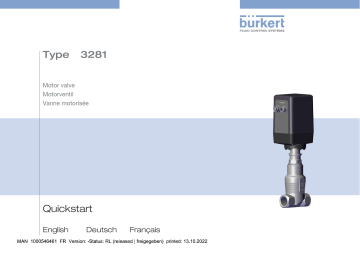 Burkert 3281 Electromotive 2-way globe control valve Manuel utilisateur | Fixfr
