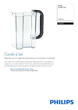 Philips HD5035/01 Carafe à lait Manuel utilisateur