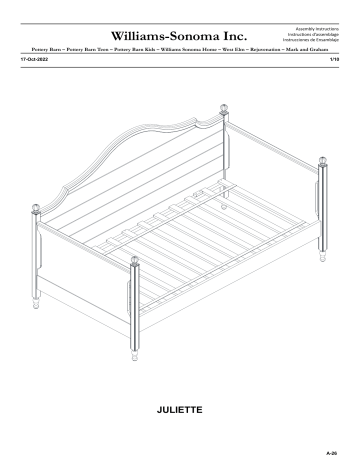 pottery barn kids Juliette Daybed and Trundle Manuel utilisateur | Fixfr