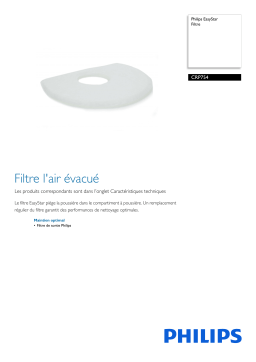 Philips CRP754/01 EasyStar Filtre Manuel utilisateur