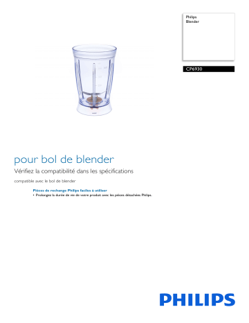 Philips CP6930/01 Blender Manuel utilisateur | Fixfr