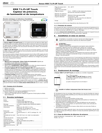 elsner elektronik KNX T-L-Pr-UP Touch Manuel utilisateur | Fixfr