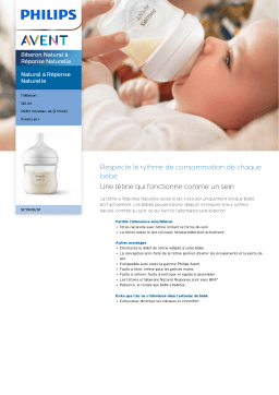 Avent SCY900/01 Avent Natural à Réponse Naturelle Biberon Natural à Réponse Naturelle Manuel utilisateur