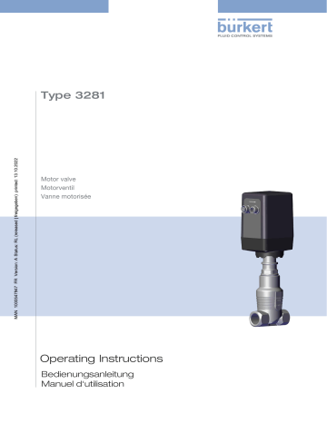 Burkert 3281 Electromotive 2-way globe control valve Manuel utilisateur | Fixfr