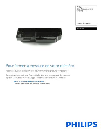 Philips HD5091/01 Bac d'égouttement interne Manuel utilisateur | Fixfr