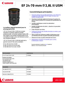 Canon Objectif EF 24-70mm f/2,8 L II USM Manuel utilisateur