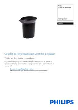 Philips CRP957/01 Gobelet de remplissage Manuel utilisateur