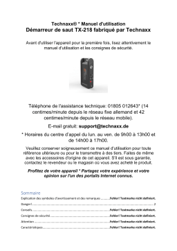 Technaxx TX-218 Jump Starter & Powerbank Manuel du propriétaire