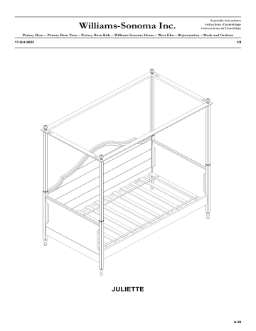 pottery barn kids Juliette Canopy Daybed and Trundle Manuel utilisateur | Fixfr