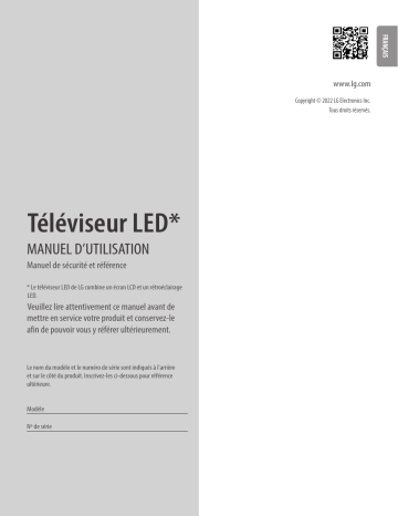 LG TV LED 2022 | 50UQ7000 | 50'' Manuel utilisateur | Fixfr