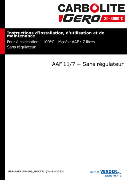 Carbolite Gero AAF 11/7 with No Controls Section Mode d'emploi