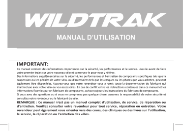 Wildtrak - Vélo 16 pouces Manuel utilisateur | Fixfr