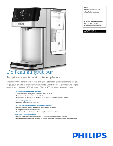 Philips ADD5910M/10 Distributeur d'eau à chauffe instantanée Manuel utilisateur | Fixfr