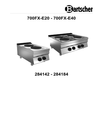 284184 | Bartscher 284142 Electric stove 700FX-E20 Mode d'emploi | Fixfr