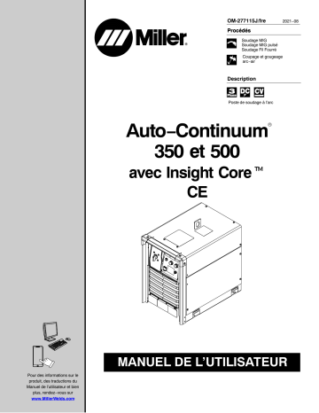 AUTO-CONTINUUM 500 | Miller AUTO-CONTINUUM 350 Manuel utilisateur | Fixfr