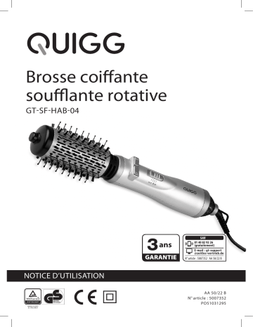 Quigg GT-SF-HAB-04 Hot Air Brush Manuel utilisateur | Fixfr