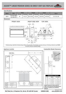 Continental Fireplaces BLP56NTE Direct Vent Gas Fireplace spécification