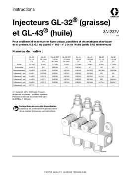 Graco 3A1237V injecteurs GL-32 (graisse) et GL-43 (huile), fonctionnement, pièces, français Manuel du propriétaire