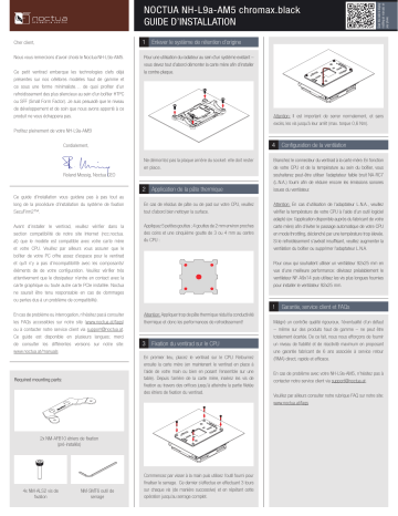 Noctua NH-L9a-AM5 chromax.black CPU cooler retail Installation manuel | Fixfr
