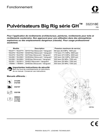 Graco 332318E Fonctionnement des pulvérisateurs Big Rig série GH (français), manuel Manuel du propriétaire | Fixfr