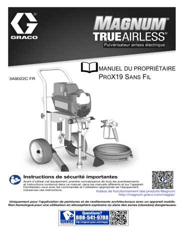 Graco 3A9022C, Magnum, TrueAirless, pulvérisateur airless électrique, ProX19 sans fil, Fonctionnement, Français Manuel du propriétaire | Fixfr