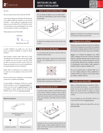 Noctua NH-L9a-AM5 CPU cooler retail Installation manuel | Fixfr