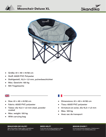 Skandika Moonchair Deluxe XL Mode d'emploi | Fixfr