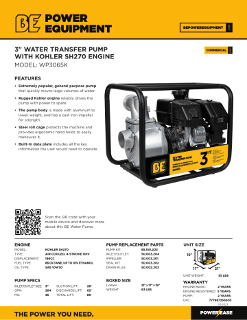 BE WP3065K spécification | Fixfr