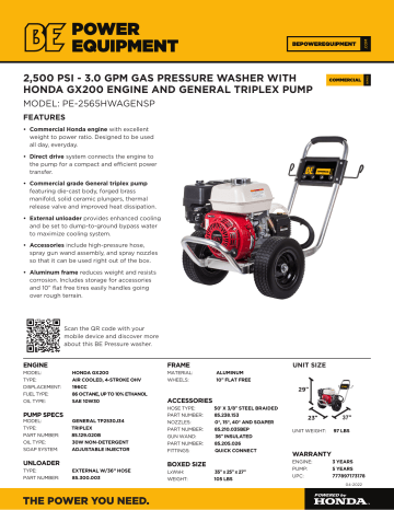 BE PE-2565HWAGENSP spécification | Fixfr