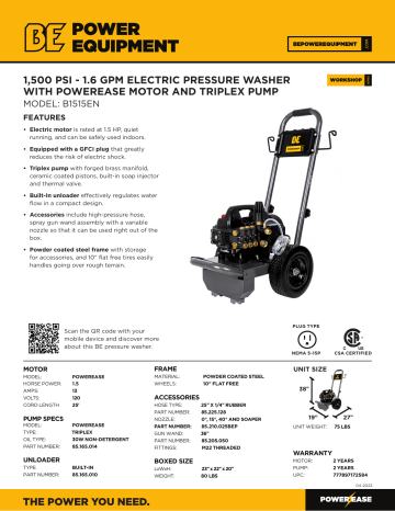 BE B1515EN spécification | Fixfr