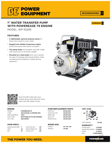 BE WP-1020R spécification | Fixfr